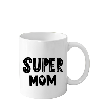 Cani Personalizate - Cana personalizata pentru mama (Super Mom) alba, 330 ml