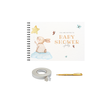 Guestbook/Album Foto - Guestbook/Album foto/Memorii scrise de la Baby Shower, 25 de pagini, fetita, A4 landscape, accesoriu nunta