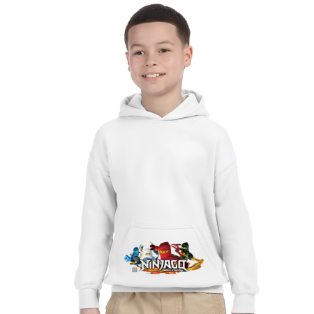 Tricouri Copii - Hanorac baieti NinjaGO, alb, 7-8 ani