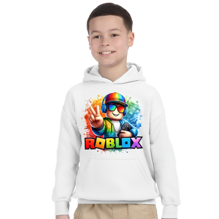Tricouri Copii - Hanorac baieti ROBLOX, alb, 7-8 ani