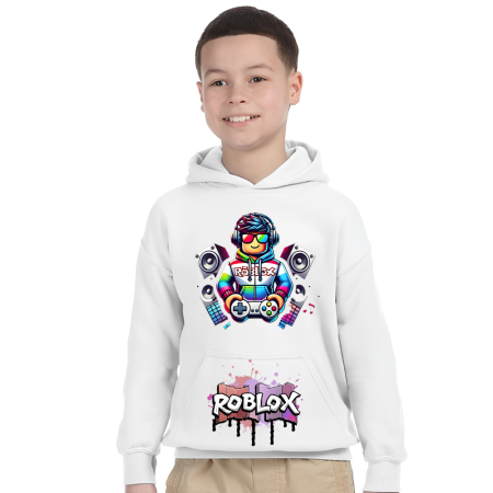 Tricouri Copii - Hanorac baieti ROBLOX, alb, 7-8 ani
