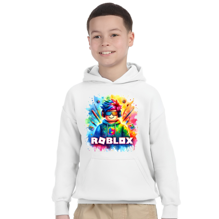 Tricouri Copii - Hanorac personalizat ROBLOX, alb, 7-8 ani
