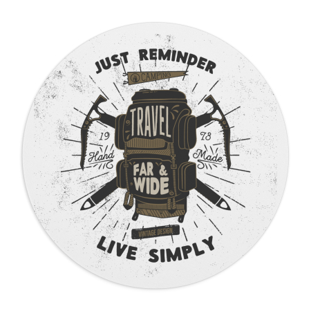 MousePad Personalizat - MousePAD Gaming/personal, rotund, pentru pasionatii de calatorii, Travel Style