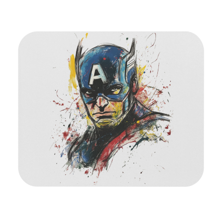 MousePad Personalizat - MousePAD Gaming/personal, rotund, pentru pasionatii de desene animate, Eroi Marvel, Captain America
