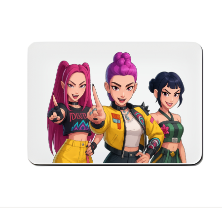 MousePad Personalizat - MousePAD Gaming/personal, rotund, pentru pasionatii de desene animate K POP Demon Hunters
