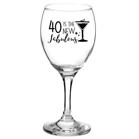 Pahare Vin Personalizate - Pahar pentru vin personalizat, aniversare 40 ani, sticla, capacitate 350 ml