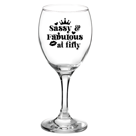 Pahare Vin Personalizate - Pahar pentru vin personalizat aniversare 50 ani, cadou inedit
