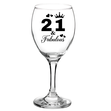 Pahare Vin Personalizate - Pahar pentru vin personalizat, aniversare de 21 ani, cadou inedit