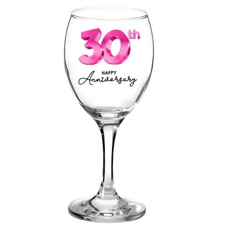 Pahare Vin Personalizate - Pahar pentru vin personalizat, aniversare de 30 ani, cadou inedit