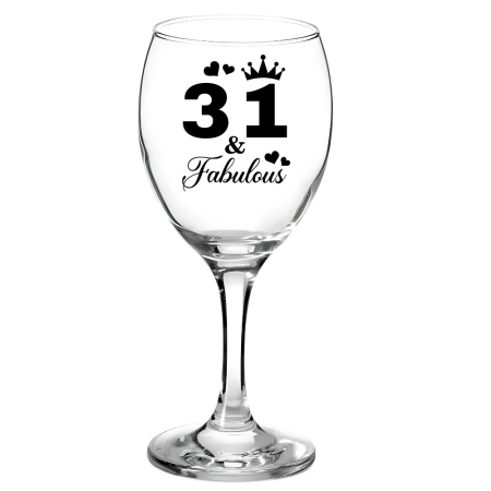 Pahare Vin Personalizate - Pahar pentru vin personalizat, aniversare de 31 ani, cadou inedit