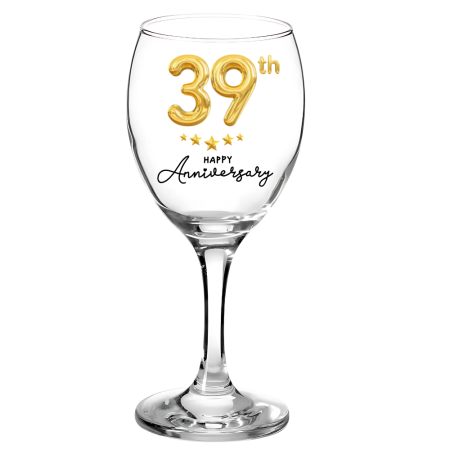 Pahare Vin Personalizate - Pahar pentru vin personalizat, aniversare de 39 ani, cadou inedit