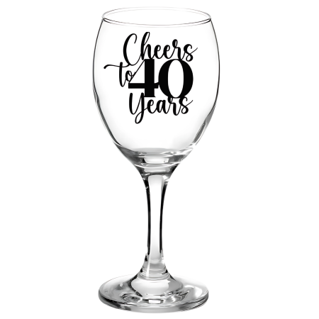 Pahare Vin Personalizate - Pahar pentru vin personalizat, aniversare de 40 ani, cadou inedit