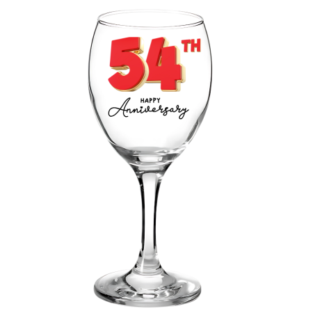 Pahare Vin Personalizate - Pahar pentru vin personalizat, aniversare de 54 ani, cadou inedit