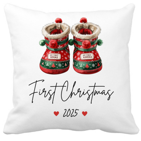 Perne decorative - Perna decorativa amintire Primul Craciun bebe 2025 40x40 cm