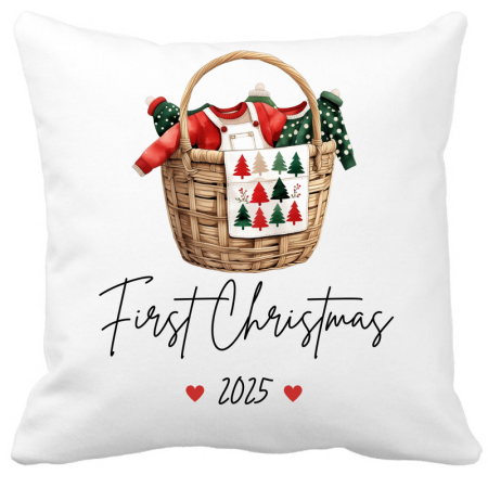 Perne decorative - Perna decorativa Craciun personalizata bebe 2025 40x40 cm