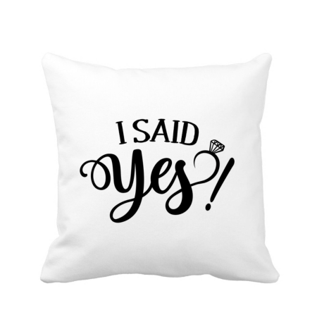 Perne decorative - Perna personalizata decorativa, 40x40 cm, alba, Cerere in Casatorie (I said YES)