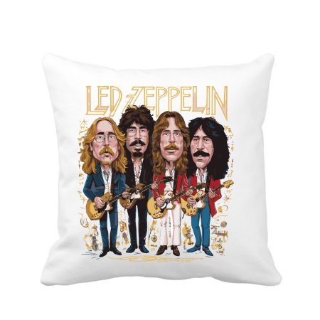Perne decorative - Perna personalizata decorativa, 40x40 cm, alba, Led Zeppelin