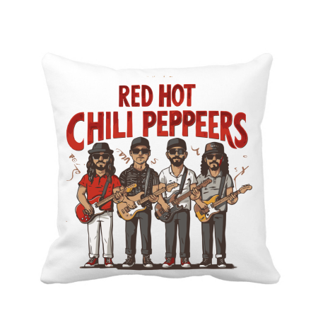 Perne decorative - Perna personalizata decorativa, 40x40 cm, alba, Red Hot Chili Peppers