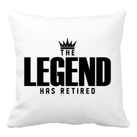 Perne decorative - Perna personalizata decorativa, 40x40 cm, alba, The Legend has retired