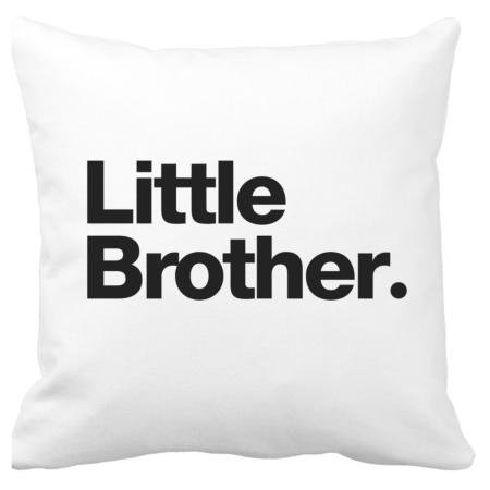 Perne decorative - Perna personalizata Little Brother (fratele mai mic), pentru camera copilului, 40 x 40 cm