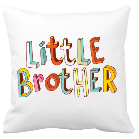 Perne decorative - Perna personalizata Little Brother, pentru camera copilului, 40 x 40 cm