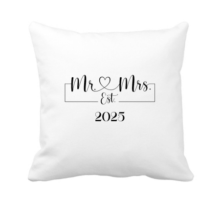 Accesorii Nunta - Perna personalizata, nunta, cu mesaj pentru mireasa, ideal decor nunta/poze/save the date, 40x40 cm