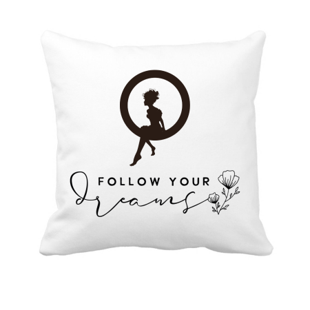 Perne decorative - Perna personalizata pentru camera copilului, 40x40 cm, motivational, Follow Your Dreams