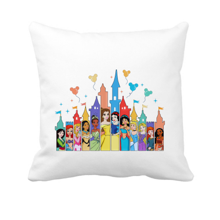 Perne decorative - Perna personalizata pentru camera copilului, 40x40 cm, Printesele Disney (desene animate)