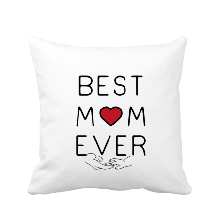 Perne decorative - Perna personalizata pentru cea mai buna mama, 40x40 cm, alba