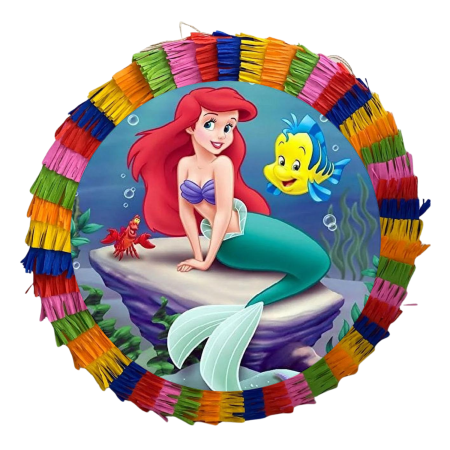 Pinata Aniversare Copii - Pinata pentru petreceri, 35 cm, multicolora, model Ariel Mica Sirena 2