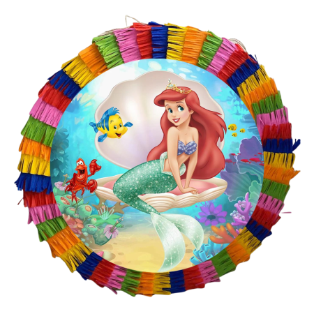 Pinata Aniversare Copii - Pinata pentru petreceri, 35 cm, multicolora, model Ariel Mica Sirena
