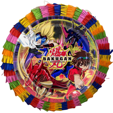 Pinata Aniversare Copii - Pinata pentru petreceri, 35 cm, multicolora, model Bakugan, umplutura inclusa