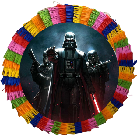 Pinata Aniversare Copii - Pinata pentru petreceri, 35 cm, multicolora, model Darth Vader, cu umplutura de jucarii pentru 15 copii
