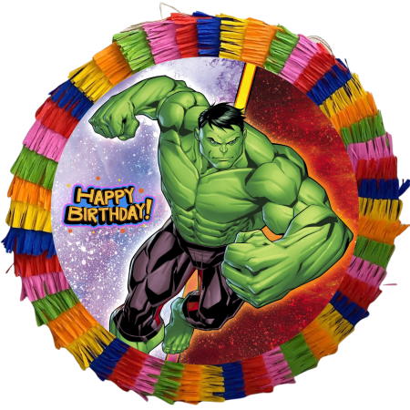 Pinata Aniversare Copii - Pinata pentru petreceri, 35 cm, multicolora, model HULK
