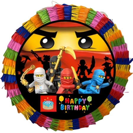 Pinata Aniversare Copii - Pinata pentru petreceri, 35 cm, multicolora, model Lego Ninjago