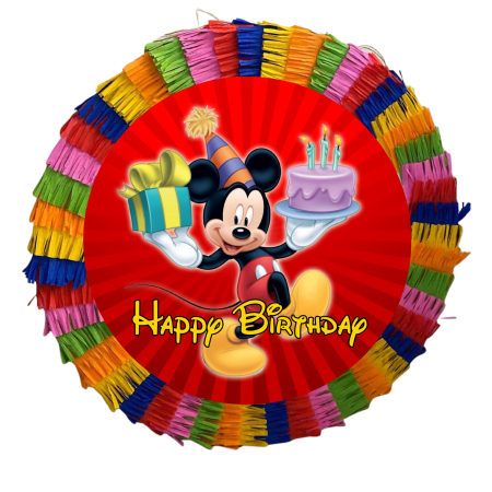 Pinata Aniversare Copii - Pinata pentru petreceri, 35 cm, multicolora, model Mickey Mouse