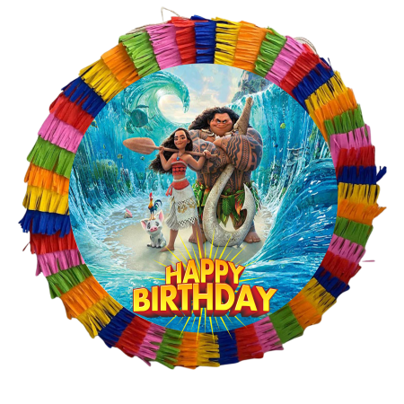 Pinata Aniversare Copii - Pinata pentru petreceri, 35 cm, multicolora, model Moana