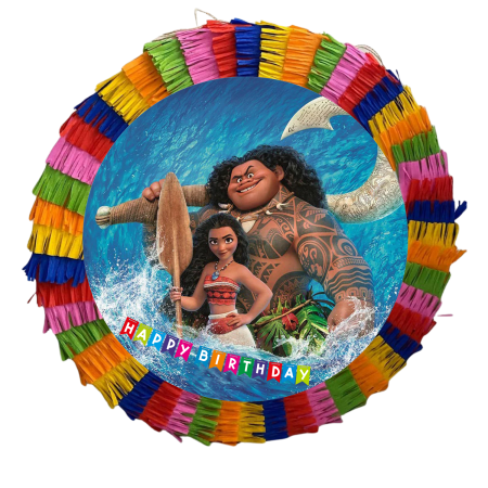Pinata Aniversare Copii - Pinata pentru petreceri, 35 cm, multicolora, model Moana 2