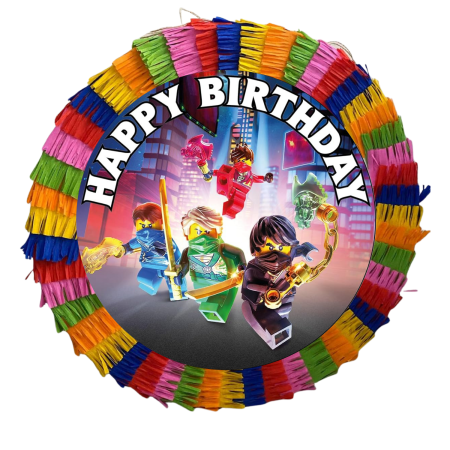 Pinata Aniversare Copii - Pinata pentru petreceri, 35 cm, multicolora, model NinjaGo