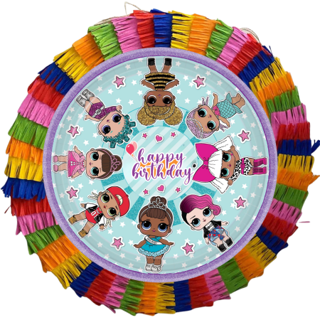 Pinata Aniversare Copii - Pinata pentru petreceri, 35 cm, multicolora, model papusi LOL