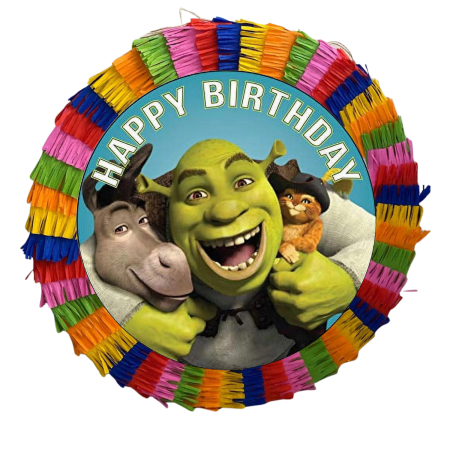 Pinata Aniversare Copii - Pinata pentru petreceri, 35 cm, multicolora, model Shrek