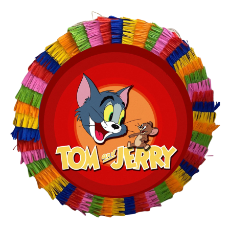Pinata Aniversare Copii - Pinata pentru petreceri, 35 cm, multicolora, model Tom si Jerry, umplutura inclusa