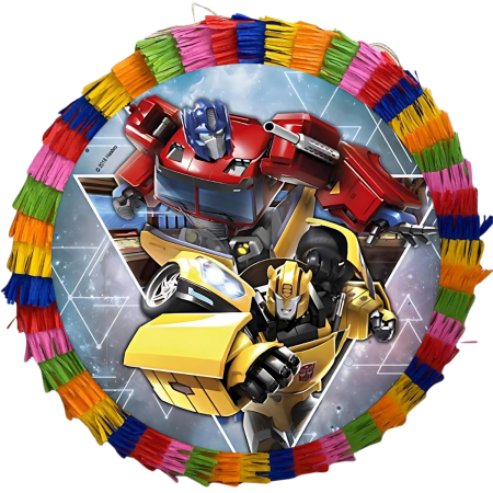 Pinata Aniversare Copii - Pinata pentru petreceri, 35 cm, multicolora, model Transfomers, umplutura inclusa