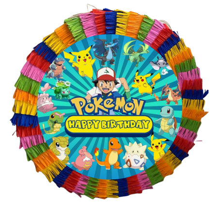 Pinata Aniversare Copii - Pinata pentru petreceri copii, 35 cm, multicolora, model Pikachu
