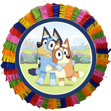 Pinata Aniversare Copii - Piniata pentru petreceri, 35 cm, multicolora, model Bingo si Bluey