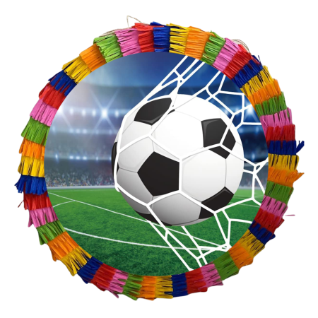 Pinata Aniversare Copii - Piniata pentru petreceri, 35 cm, multicolora, model Fotbal