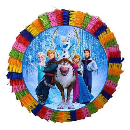 Pinata Aniversare Copii - Piniata pentru petreceri, 35 cm, multicolora, model Frozen Elsa si Ana, umplutura inclusa