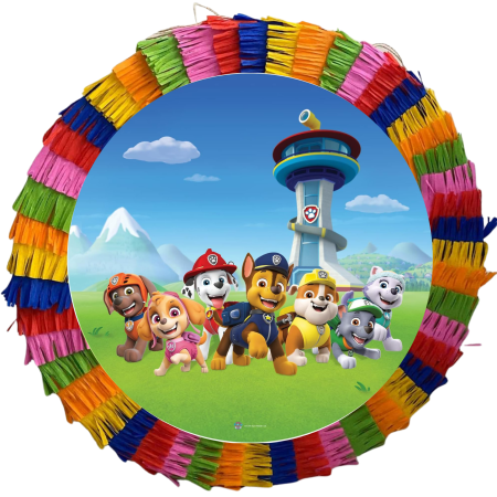 Pinata Aniversare Copii - Piniata pentru petreceri, 35 cm, multicolora, model Paw Patrol (Patrula Catelusilor)