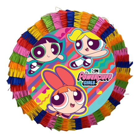 Pinata Aniversare Copii - Piniata pentru petreceri, 35 cm, multicolora, model PowerPuff Girls, umplutura inclusa