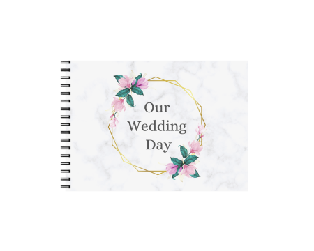 Guestbook/Album Foto - Set Album foto / GuestBook pentru nunta, A4 landscape, pix si dubluadeziv inclus, 3 piese, marble, accesoriu nunta
